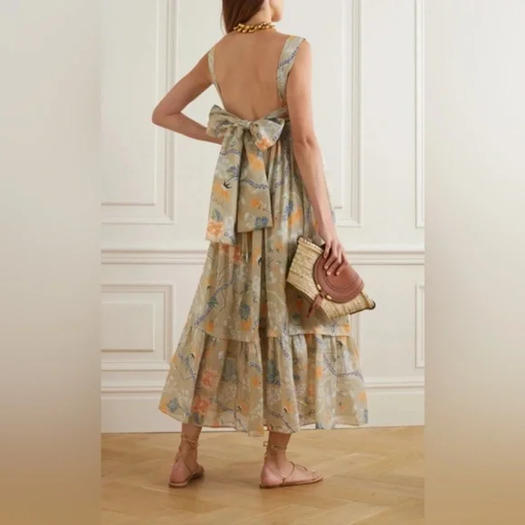 knee length dresses for ladies Multi Nicola Ramie Tank Midi Dress main image 0
